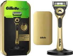 Станок Gillette Labs Champion Gold Edition із миючим елементом 5 лез (1 картридж + док-станція + дорожній футляр)