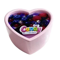 Масажна свічка з ароматом чорниці Candy Blueberry у формі серця, 70 мл