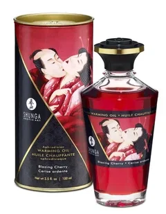 Їстівне масажне масло, що зігріває Aphrodisiac Warming Oil Blazing Cherry 100 мл