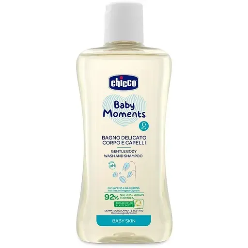 Гель-шампунь Chicco Baby Moments для тіла та волосся з екстрактом вівса