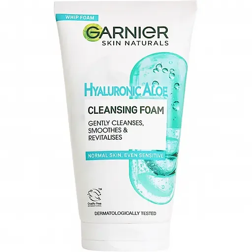 Очищаюча гіалуронова алое-пінка для вмивання Garnier Skin Naturals для нормальної та чутливої шкіри 150 мл (C6526600)