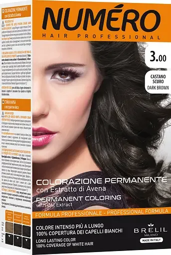 Фарба для волосся Numero Hair Professional Dark brown відтінок 3.00 темний каштан 140 мл