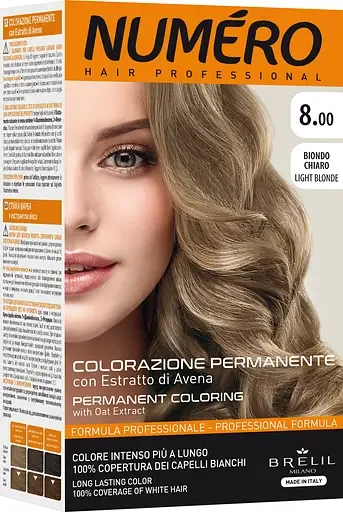 Фарба для волосся Numero Hair Professional Light blonde відтінок 8.00 світлий русявий 140 мл