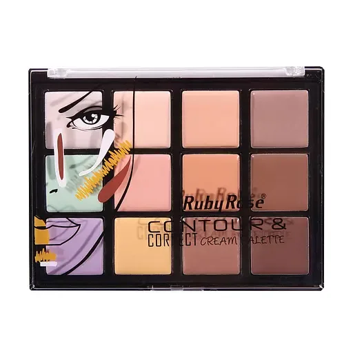 Палетка кольорових коректорів і консилерів Ruby Rose Contour & Correct Cream Palette HB-8087, 25.2 г (6295125002990)