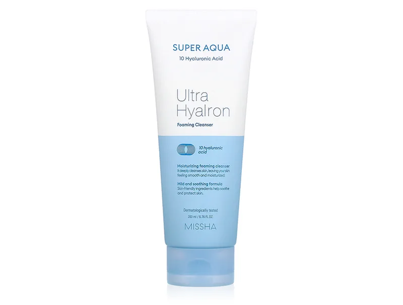 Зволожуюча пінка для очищення обличчя Missha Super Aqua Ultra Hyalron Foaming Cleanser, 200мл