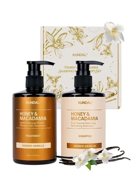 Подарунковий набір для догляду за волоссям Holiday Edition Set Amber Vanilla бурштинова ваніль 600 мл Kundal (314774497)