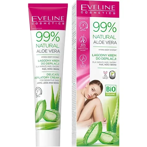 Крем для депіляції Eveline Natural Aloe Vera делікатний 125 мл (5903416026822)