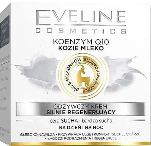 Поживний крем для сухої та дуже сухої шкіри Eveline Коензим Q10+Козяче молоко 50 мл (5901761912265)