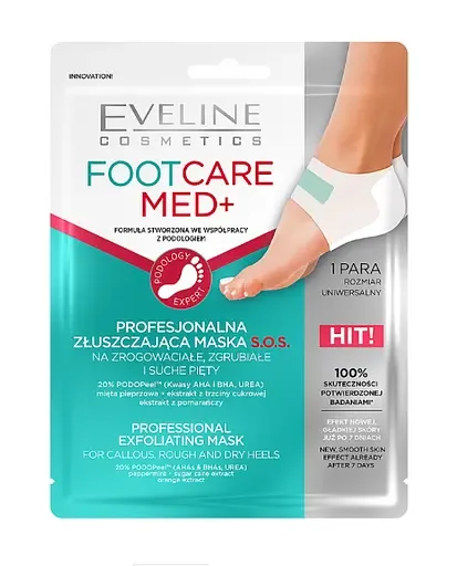 Відлущуюча експрес-маска для п'ят Eveline Foot Care Med +, 1 шт. (DMASKHEEL)
