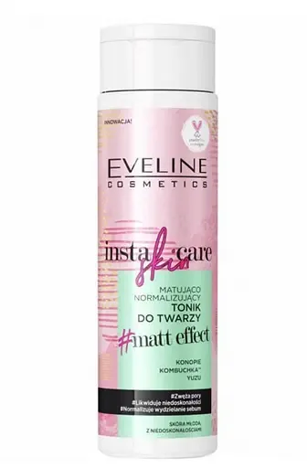 Матуючий тонік для обличчя Eveline Insta Skin Care, для звуження пор, 200 мл (B200IST)