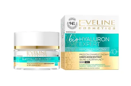 Зміцнюючий крем-концентрат проти зморшок Eveline bio Hyaluron Expert 40+, 50 мл (C50BHEDN40)