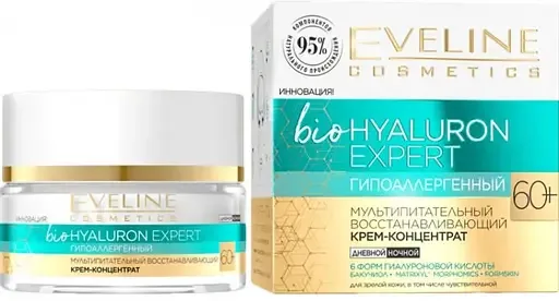 Мультиживильний відновлюючий крем-концентрат Eveline bio Hyaluron Expert 60+, 50 мл (C50BHEDN60)