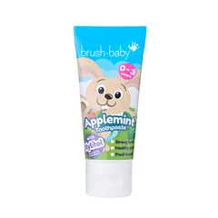 Дитяча зубна паста Brush-Baby від 0 до 3 років (яблучна м'ята, фтор 1000 ppm), 50 мл
