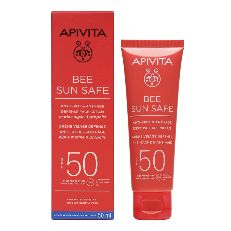 Крем Apivita (Апівіта) Bee Sun Safe сонцезахисний для обличчя проти пігментних плям і захист від старіння SPF50 50 мл
