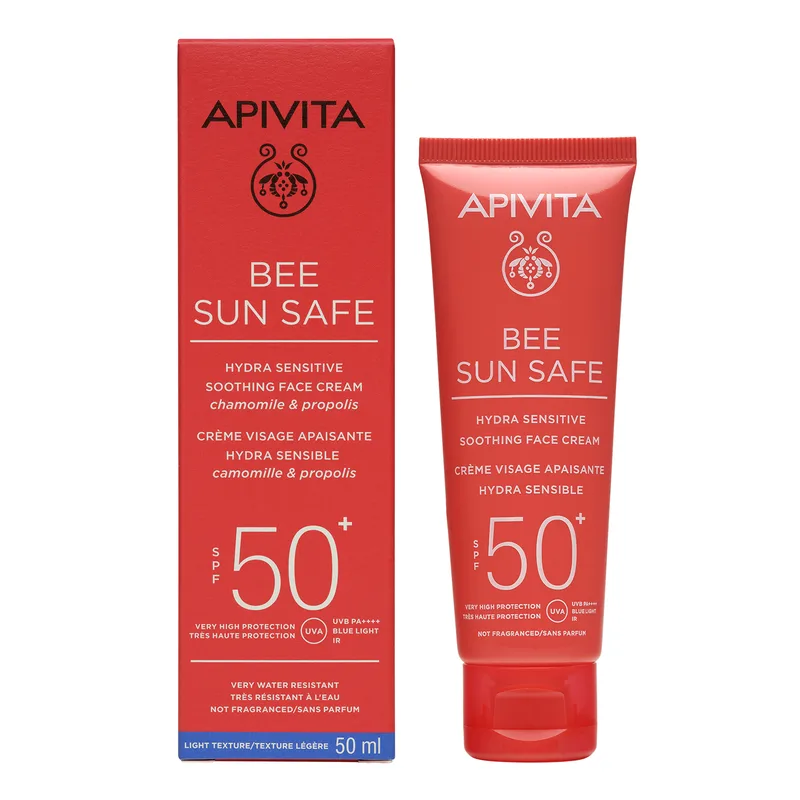 Крем Apivita (Апівіта) Bee Sun Safe сонцезахисний заспокійливий для обличчя SPF50 50 мл