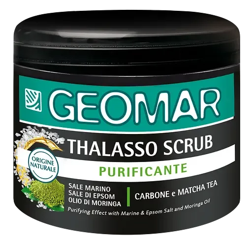 Скраб для тіла очищаючий Geomar Body Thalasso з чорною сіллю та деревним вугіллям 600 мл (34653)