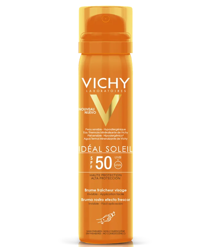 Спрей Vichy (Віши) Ideal Soleil невидимий сонцезахисний освіжаючий для обличчя SРF+50 75 мл