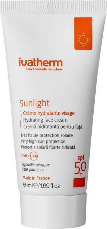 Крем Ivatherm Sunlight сонцезахисний зволожувальний крем для шкіри SPF 50+ 50 мл