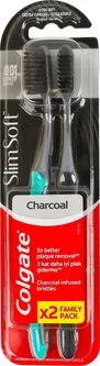 Зубна щітка Colgate SlimSoft з деревним вугіллям ультра м’яка 2 шт (8693495041461)