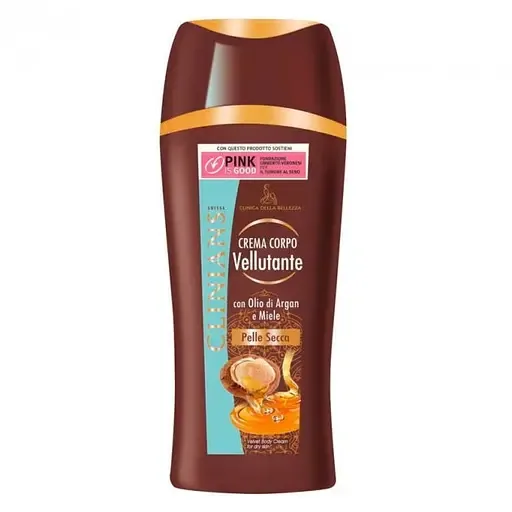 Рідкий крем для сухої шкіри тіла Clinians Fluida Corpo Velvet Body, з аргановим маслом та медом, 250 мл