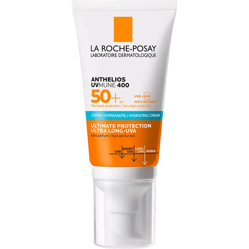 Сонцезахисний зволожуючий крем La Roche-Posay (Ля Рош-Позе) Антеліос UVA400 для обличчя та шкіри навколо очей SPF50+, 50 мл