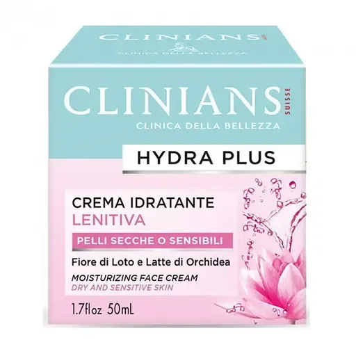 Крем для обличчя зволожуючий та заспокійливий Clinians Hydra Plus, 50 мл