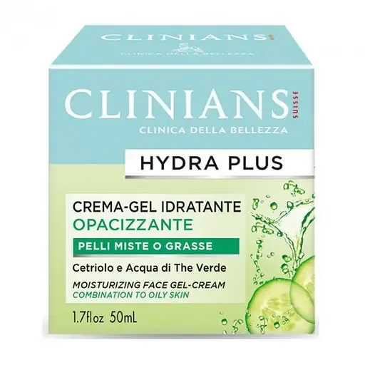 Крем-гель для обличчя зволожуючий та матуючий Clinians Hydra Plus, для жирної та комбінованої шкіри, 50 мл