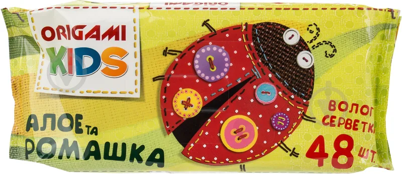 Дитячі вологі серветки Origami алое та ромашка 48 шт.