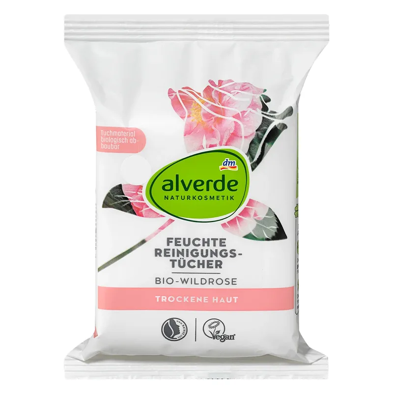 Вологі серветки Alverde Naturkosmetik з органічною шипшиною 25 шт. (EPI-15102025-198)