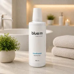 Ополіскувач BlueM Oxygen без фтору з активним киснем, при афтозному стоматиті, гінгівіті та сухості у роті, 500 мл