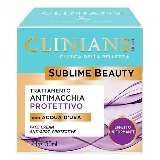 Захисний крем для обличчя, що вирівнює колір Clinians Sublime Beauty з виноградною водою, 50 мл