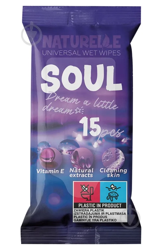 Вологі серветки Naturelle Soul 15 шт.