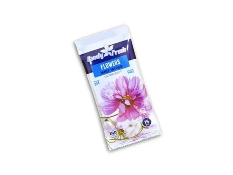 Вологі серветки 15шт Flowers ТМ Handy Fresh (302678789)