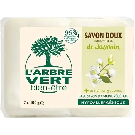 Тверде Мило L'Arbre Vert Жасмін 200 г (2 шт. по 100 г)
