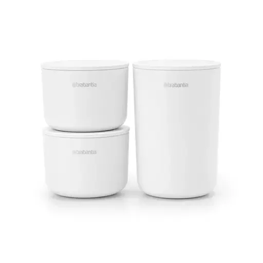 Набір ємностей Brabantia Storage pots для зберігання косметики, 3 шт., білий (281327)