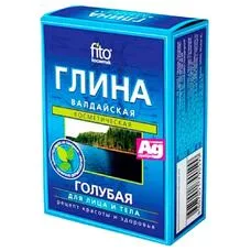 Глина Фітокосметик блакитна Валдайська для обличчя і тіла 100 г