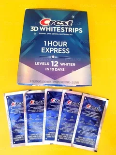 Відбілювальні смужки для зубів Crest 3D Whitestrips 1 Hour Express, 5 пакетиків (10 смужок = 5 процедур по 60 хв)