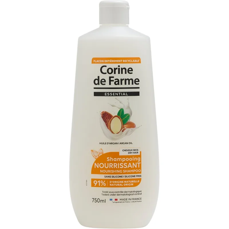 Шампунь Corine de Farme (Корін де Фарм) для сухого волосся живильний з аргановою олією 750 мл