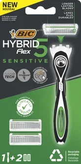 Станок BIC Flex 5 Hybrid Sensitive 1 ручка + 2 запасних леза (3086123760448)