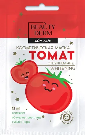Косметична маска Beauty Derm Томат відбілювання, 15 мл