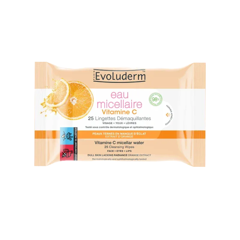 Серветки Evoluderm (Еволюдерм) міцелярні для демакіяжу з вітаміном C, №25