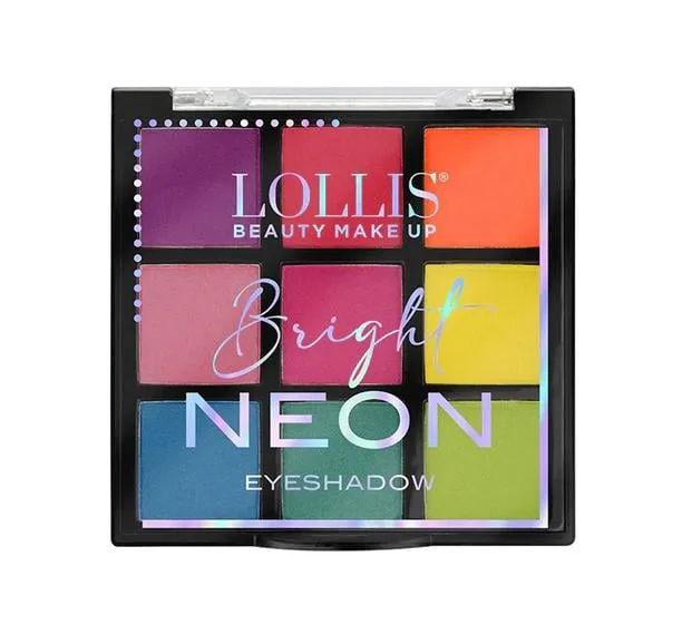 Палетка тіней Lollis для повік Bright Neon 9 кольорів 15 г (LP-456)