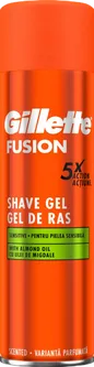 Гель для гоління Gillette FUSION для чутливої шкіри з маслом мигдалю 200 мл (7702018464692)