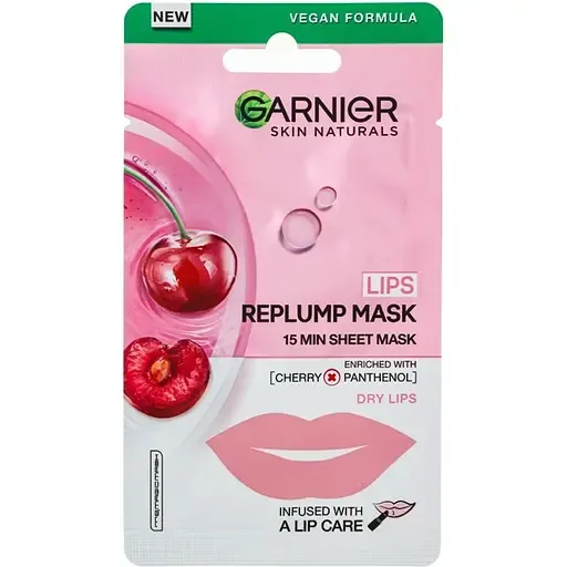 Тканинна маска Garnier Skin Naturals для сухої шкіри губ 6 г (C6571500)