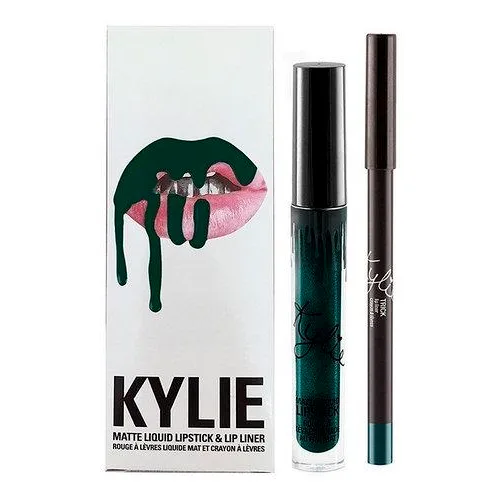 Помада губна рідка матова Kylie 8611 з контурним олівцем 2в1 Green (653071)