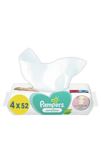 Cерветки дитячі Pampers Sensitive 4х52 шт 208 шт