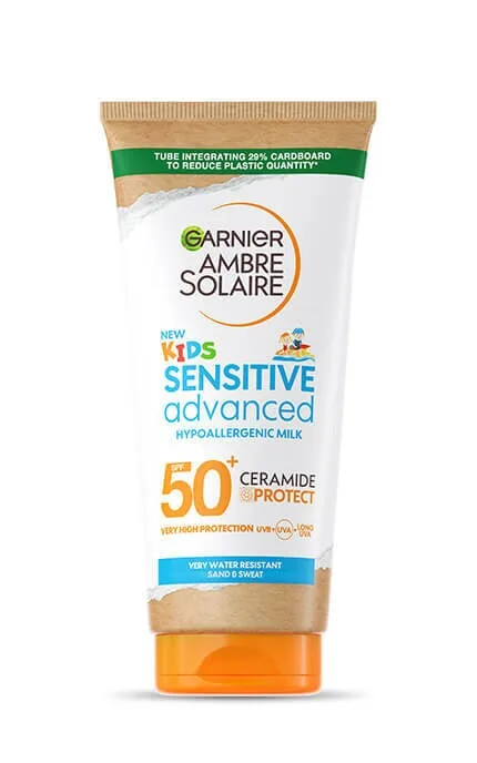 Cонцезахисне молочко для дітей Garnier Ambre Solaire з керамідами SPF 50+ 175 мл