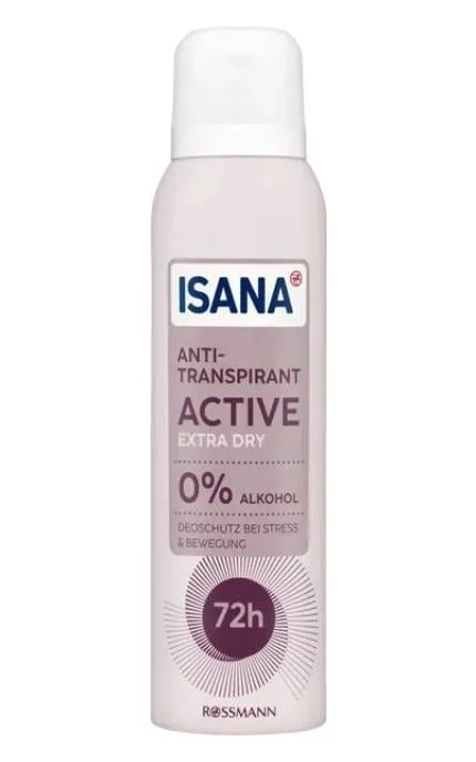 Антиперспірант-спрей Isana Active Extra Dry: захист від поту та запаху до 72 годин 150 мл