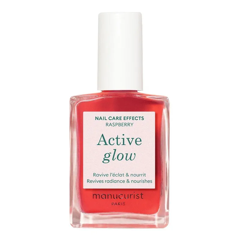 Лак для нігтів Manucurist ACTIVE GLOW RASPBERRY лікувальне кольорове покриття з олією мигдалю 15 мл