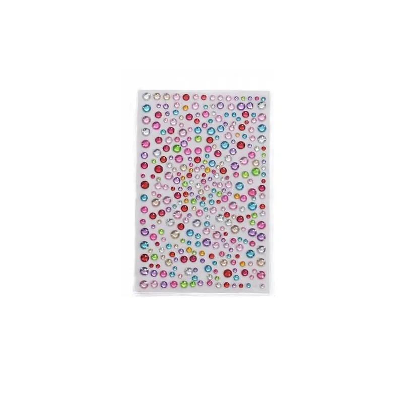 Самоклеючі 3D-стрази для обличчя/волосся/тіла 1 лист Різнокольоровий (3000003919)